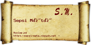 Sepsi Máté névjegykártya
