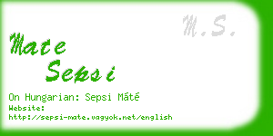 mate sepsi business card